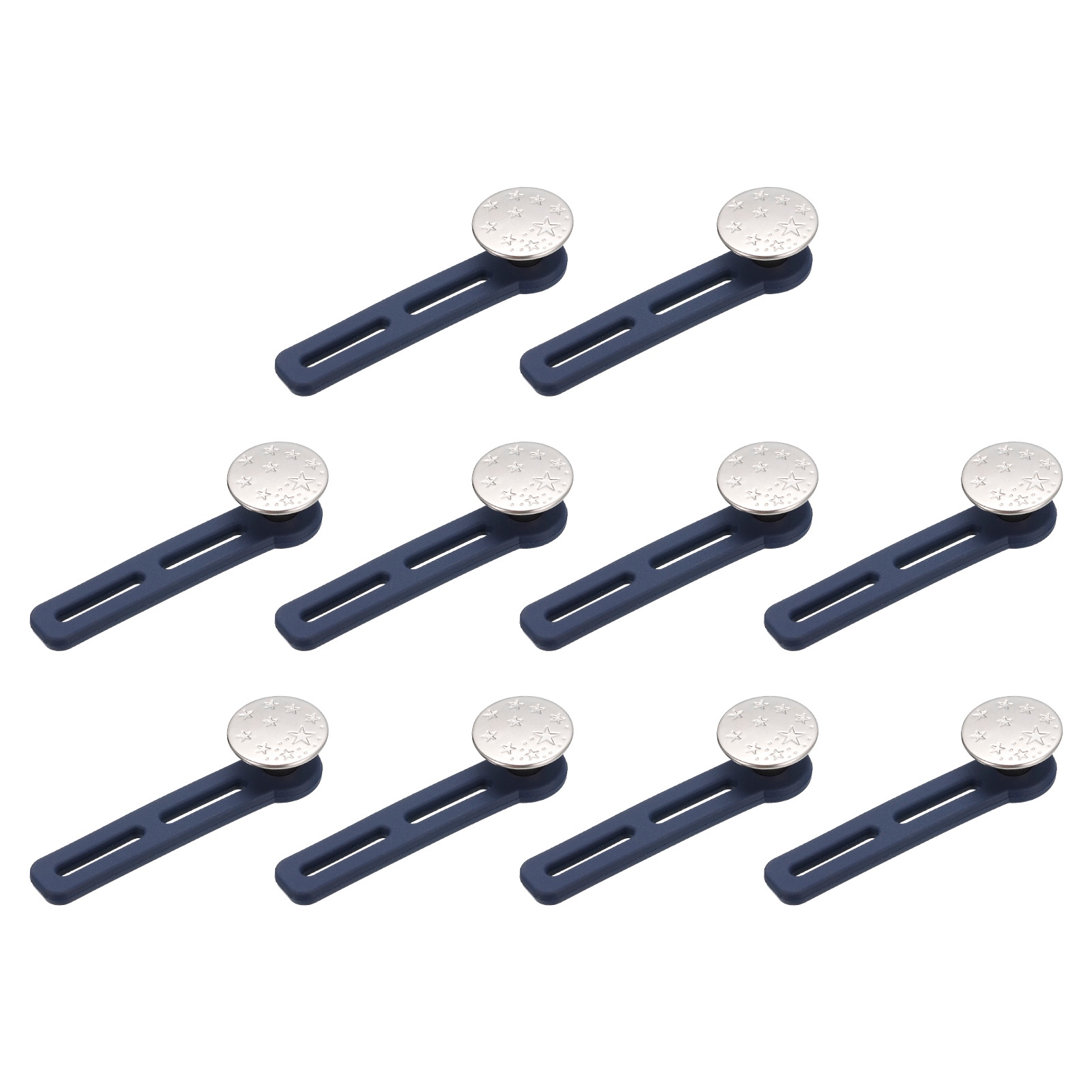 Button Extenders, 10pcs No-Sewing Extend Buttons for Pants Jeans Skirts(Silver) - Silver